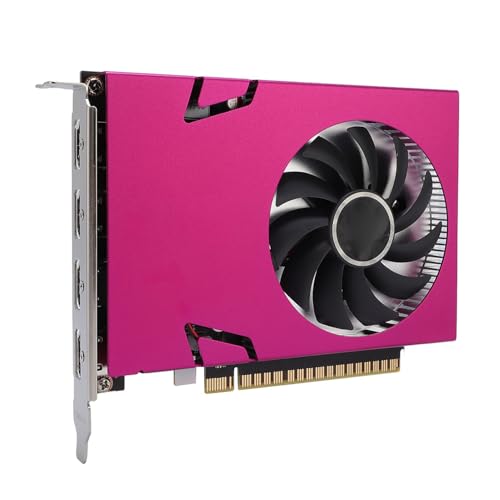 Goshyda 4 HDMI -Multi - -Grafikkarte für WI -NDOWS 7/10, 2 GB DDR3 128bit PCIE 2.0 mit 10 -Bit -Farb- und HDR -Unterstützung - Büro, Design, Klassische GPU (Keine Externe Leistung von Goshyda