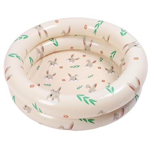 Goshyda Aufblasbares Schwimmbad, Tragbares Paddel -Schwimmbad für Jungen Mädchen, Verdickte Faltbare Einfache Einrichtung Aufblasbar für den Innenraum Im Freien Im Freien (Beige Kaninchen) von Goshyda