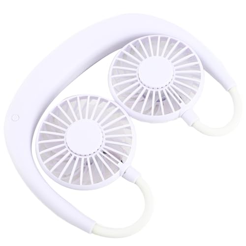 Goshyda Batteriebatterie Am Halslüfter Batterie Betriebene Halsbandlüfter, Tragbare Persönliche Lüfter mit 3 Geschwindigkeiten Verstellbar, für Home Office Travel Fishing Camping Outdoor (WHITE) von Goshyda