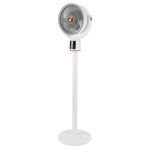 Goshyda Bodenlüfter, Oszillierender Stand -up -Lüfter 12H Timer Einstellbare Höhe Schnellluftkreislauf USB Wiederaufladbar Leistungsstarker Wind mit Fernbedienung für Schlafsaal für Schlafzimmer von Goshyda