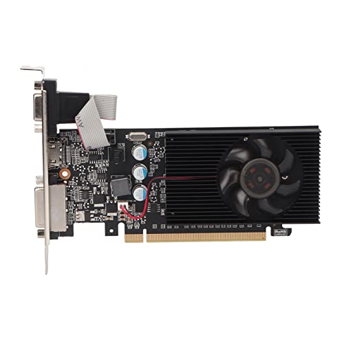 Goshyda Computer-Grafikkarte, 2G GT610 DDR3 64bit 1000MHz Kernfrequenz PCI Express 2.0x16 HD Multimedia-Schnittstelle, Gaming-Grafikkarte mit Einzelnem Lüfter von Goshyda