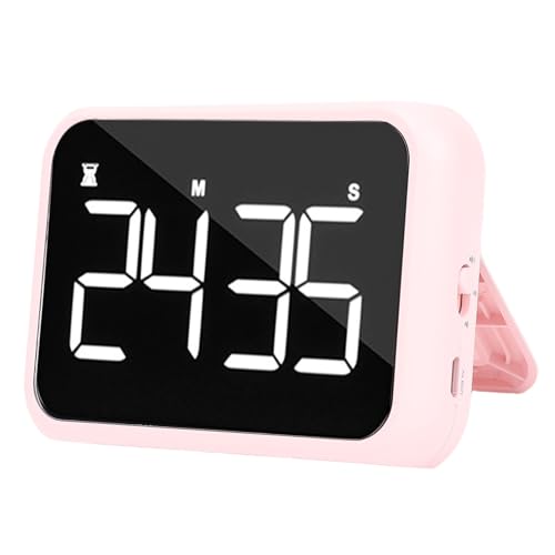 Goshyda Digitalküchen -Timer, Große Ziffern Lauter Alarmkochtimer, Magnet Countdown Countup Timer für das Backen von Fitness Im Klassenzimmer (PINK) von Goshyda