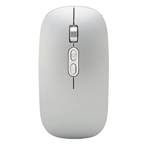 Goshyda Drahtlose Maus, 800 1200 1600 DPI Buntes Atemlicht BT 5.1 Dual-Verbindungsmodus Ergonomisches Design, Computermaus für Windows für OS X (Silber grau) von Goshyda