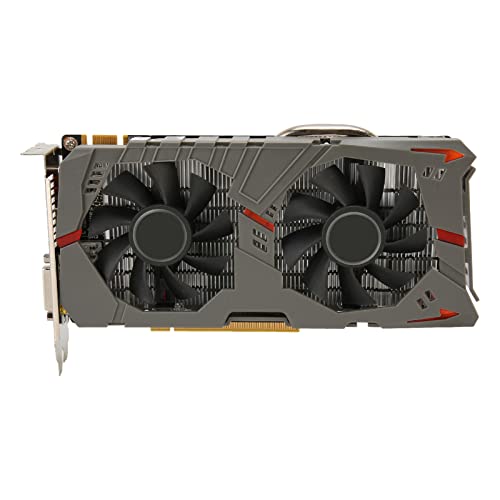 Goshyda Gaming-Grafikkarte, GTX960 4 GB GDDR5 128 Bit 1140 1203 MHz PCI Express 3.0 X16 6-Pin-Schnittstelle, Gaming-Grafikkarte mit Kühlenden Dual-Lüftern von Goshyda