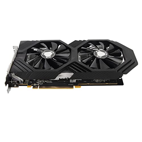 Goshyda Gaming-Grafikkarte, RX590 8 GB GDDR5 256 Bit PCI Express 3.0 X16 1460 MHz Kernfrequenz, Computer-Grafikkarte mit Zwei Lüftern von Goshyda