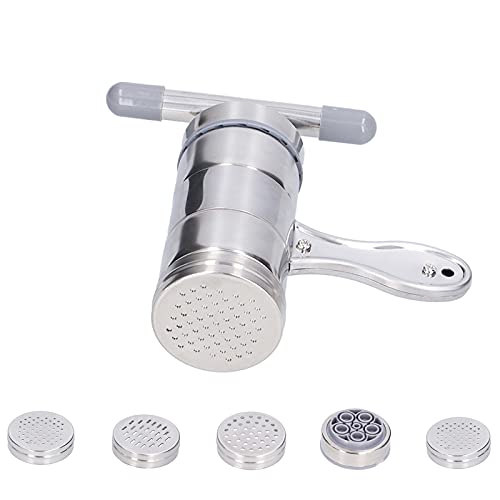 Goshyda Haushalt Nudelpresse Maschine, Edelstahl Manueller Pasta Maker Roller Cutter mit 5 Nudelform, für manuelle Fettuccine Spaghetti von Goshyda