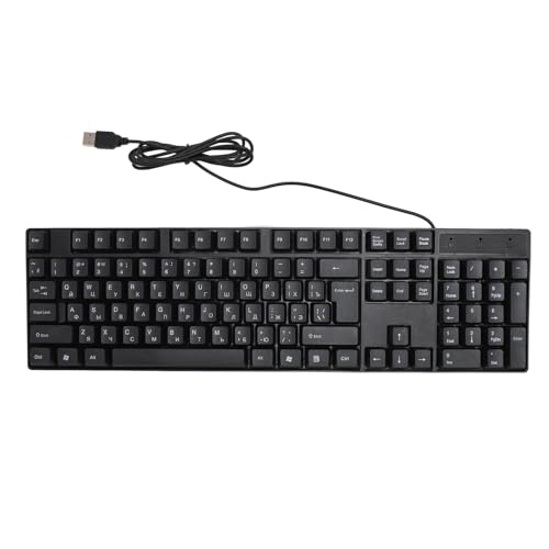 Goshyda K1800 Kabelgebundene USB-Tastatur, 104 Tasten, Minderheitensprachentastatur, Kabelgebundene USB-Gaming-Tastatur, Russisch/Spanisch/Französisch/kabelgebundene Tastatur, für von Goshyda