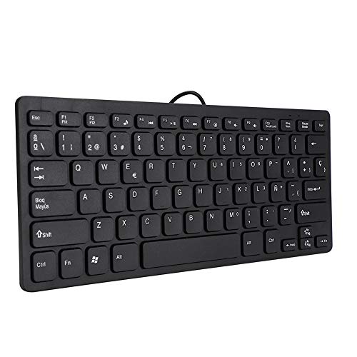 Goshyda Kabelgebundene Spanische Tastatur, USB-Schnittstelle Kabelgebundene 78 Tasten, Ultradünne Spanische Tastatur, für Desktop-Computer, Geeignet für Büro und Spiele von Goshyda