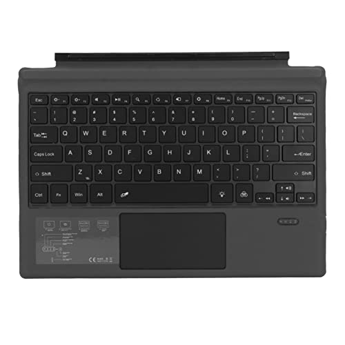 Goshyda Kabellose BT-Tastatur, 7-farbige LED-Hintergrundbeleuchtung BT 3.0/4.0/1.1 Scherentyp, Tragbare Tastatur mit Touchpad für Surface Pro 7 (2019) von Goshyda