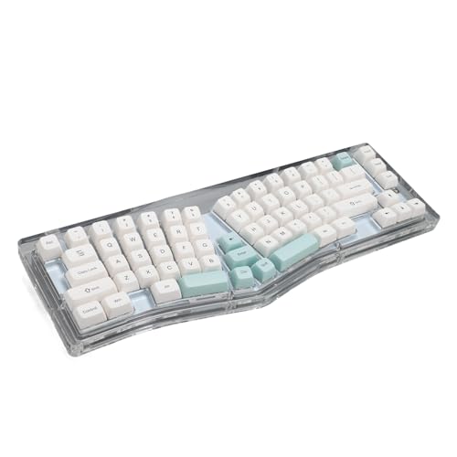 Goshyda Kabellose Ergonomische Tastatur, Geteilte Mechanische Tastatur, 72 Tasten, Programmierbare RGB-Tastatur mit Hintergrundbeleuchtung, Bluetooth-USB-Verbindung, Acrylgehäuse, für von Goshyda