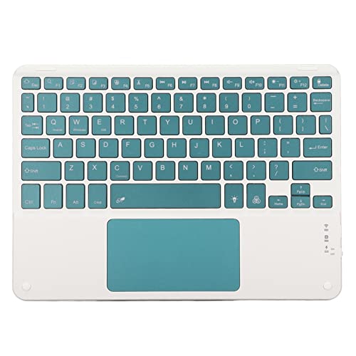 Goshyda Kabellose Tastatur mit Touchpad, 10-Zoll-Bluetooth-Low-Noise-Rosa-Quadrat-Tastenkappen, Multifunktionale Touchpad-Tastatur, für Telefon-Laptops-Tablets(Schwarzgrün) von Goshyda