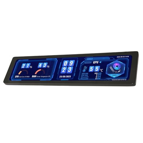 Goshyda Kapazitiver 11,9-Zoll-Touchscreen, HDMI-IPS-Bildschirm mit Einer Auflösung von 320 × 1480, Kompatibel mit RPi für Ubuntu für Kali für Retropie, Seitlicher Monitor mit Gehäuse aus von Goshyda