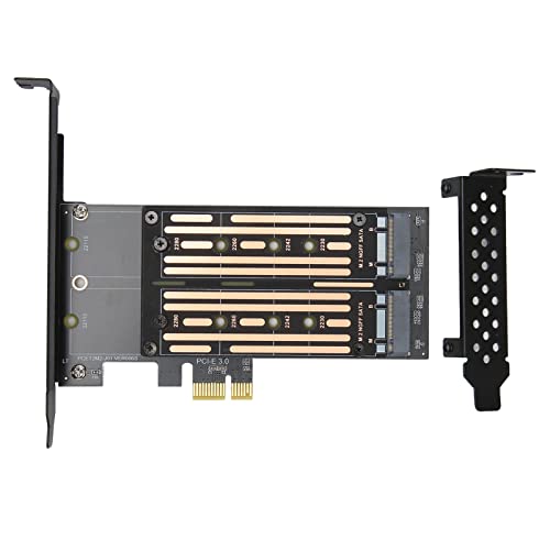 Goshyda M.2-SSD-NGFF-zu-PCIE-Adapter mit Bis zu 6 Gbit/s NCQ, MSI-Unterstützung, Plug-and-Play, Dual-M.2-PCIE-Adapter für Desktop-Gehäuse von Goshyda