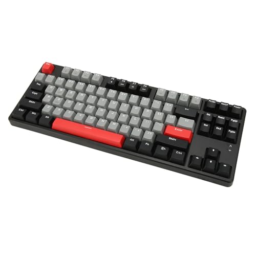 Goshyda Mechanische Gaming-Tastatur, 87 Tasten, Hot-Swap-Dual-Modus, Roter Schalter, Kabellose Tastatur, Mechanische Bluetooth-Tastatur für Heimbüro, Laptop, Arbeit, Gaming von Goshyda