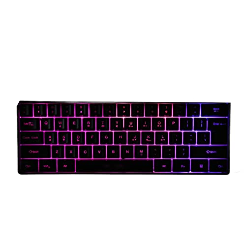 Goshyda Mechanische Tastatur, 61 Tasten, RGB-Hintergrundbeleuchtung, Ultradünne, Tragbare, Kabelgebundene Tastatur, USB-Computertastatur mit Ergonomischem Design, für Windows 8, für Windows 8 Pro von Goshyda