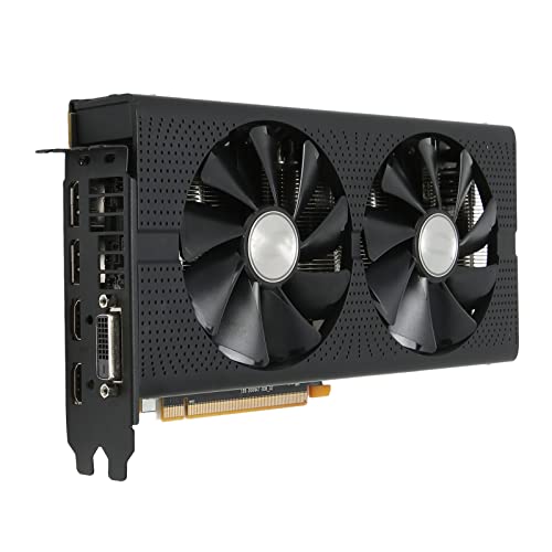 Goshyda RX 580-Grafikkarte, 8 GB GDDR5 256-Bit-Gaming-Grafikkarte mit Zwei Lüftern, PCI Express 3.0, 2 DisplayPort, HDMI, für Desktop-Computer-Gaming-GPU von Goshyda