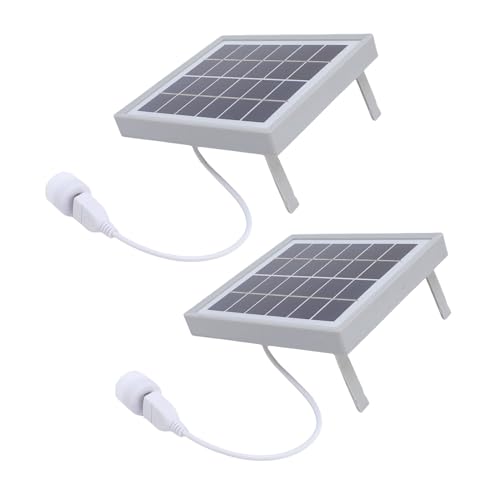 Goshyda Solarpanel mit LED -Glühbirne, Monokristallines Tragbares USB -Solarladegerät für Camping -Wanderfischereizelt Im Freien, 2 Pack (GREY) von Goshyda