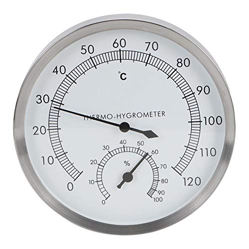 Goshyda Thermometer für das Badezimmer, aus Edelstahl, Hygrometer, Sauna-Thermometer, Sauna-Thermometer, zur Überprüfung der Temperatur des Saunazimmers von Goshyda