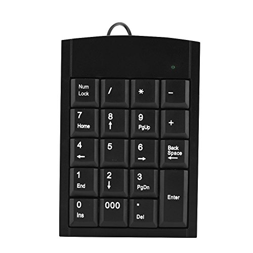 Goshyda Ziffernblock, tragbare ultradünne -USB-Zifferntastatur mit Kabel, rutschfest, sturzsicher, für Laptop-Computer Desktop-Computer, schwarz von Goshyda