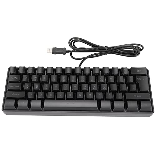 Goshyda Kabelgebundene Gaming-Tastatur, Tragbare 61 Tasten Bunte RGB-Hintergrundbeleuchtung Universal USB Desktop Notebook Computer Tastatur, für Home Office PC Gamer von Goshyda