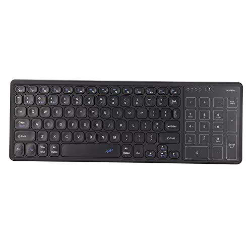 Goshyda Kabellose 2,4-G-Tastatur mit Touchpad, 78 Tasten, 17 Touch-Tasten, Numerisches Touchpad, USB-Empfänger, Tragbare Tastatur für PC, Tablet, Laptop, Smartphones(Schwarz) von Goshyda