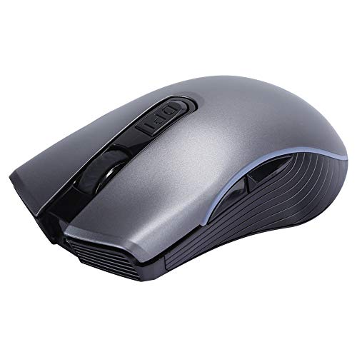 Goshyda Kabellose Maus, Wiederaufladbare 2,4-G-Bluetooth-Dual-Mode, Integrierter Speicher, Ergonomisches Design, Optische Stummschaltung, Computerspiel Office Universal(grau) von Goshyda