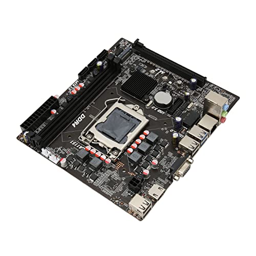 Goshyda LGA 1151 Motherboard, H110 Micro ATX Computer Motherboard für Desktop-PC, USB3.0 DDR4 SATA3.0, M.2 NVME NGFF Dual Mode Festplatte Gaming Mainboard von Goshyda