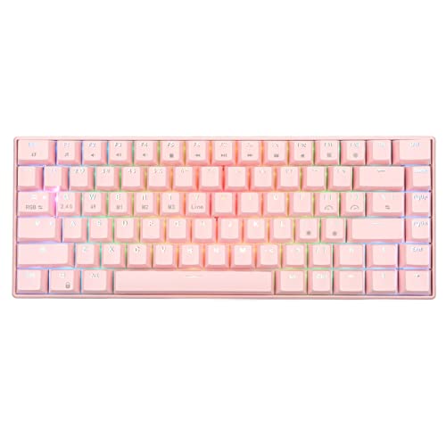 Goshyda Mechanische Tastatur, RGB-Hintergrundbeleuchtung, 2,4 G Wireless/Bluetooth/Typ C Verkabelt, 1800-mAh-Akku, Ergonomisches Design, Gaming-Tastatur mit 82 Tasten(Grüne Achse) von Goshyda