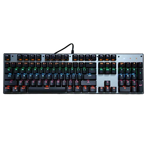 Mechanische Tastatur, tragbar Ergonomisch 104 Tasten Kabelgebundene Mischfarbe 9 Dimmmodi Spieletastatur, für Laptop-Desktop-Computer, für das Home Office von Goshyda