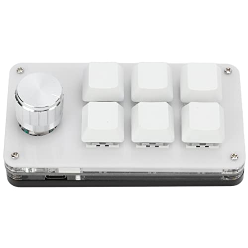 OSU-Tastatur, 6-Tasten-Knopffunktion, Typ C zu USB-Schnittstelle, Staubdichter Blauer Schalter, Programmier-Makro-Tastatur für für OS X (Schwarz und weiß) von Goshyda