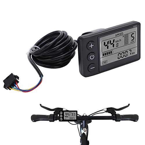 S866 Fahrradcomputer, LCD-Messgerät für Elektrische Fahrräder, 24 V 36 V 48 V Elektroroller-Bedienfeld mit SM-Stecker, Fahrrad-Tachometer-Kilometerzähler, für 22,2 Mm Lenker von Goshyda