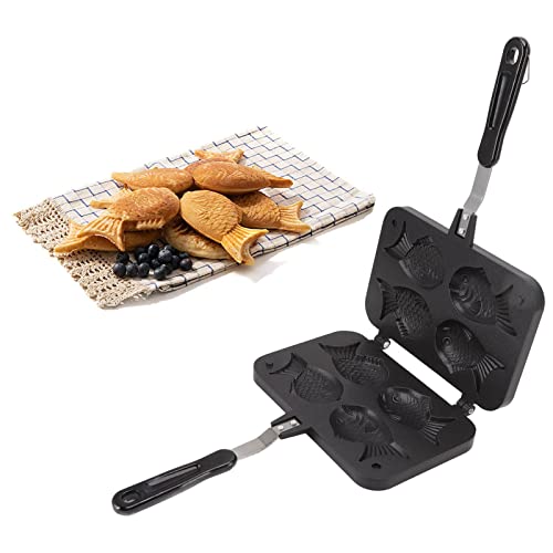 Taiyaki Fischförmige Kuchenform, Fischförmige Kuchenmaschine Aluminiumlegierung Antihaftbeschichtete Taiyaki Doppelbackform, Waffelbackform für Zuhause DIY Kochen Party Dessert von Goshyda