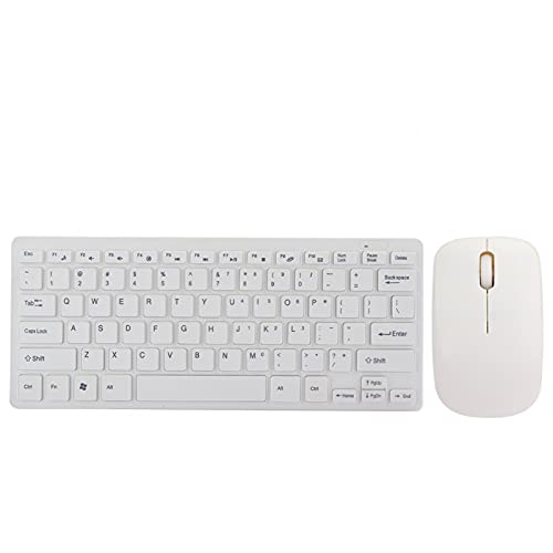 Tastatur-Maus-Set, ergonomische USB 2.4G Wireless Responsive Keys Dünne Tastatur mit Schutz, für Notebook-Desktop-Laptop, Office-Spiele, Heim(Weiß) von Goshyda
