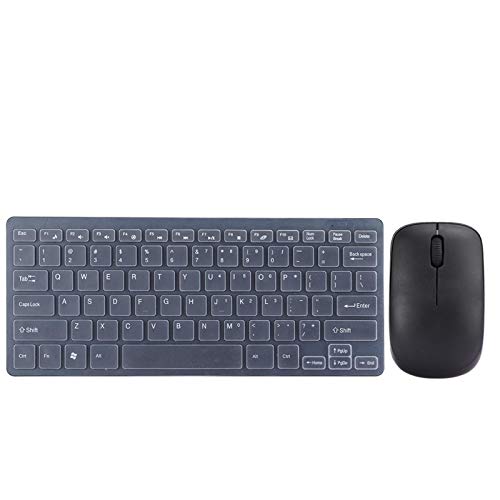 Tastatur-Maus-Set, ergonomische USB 2.4G Wireless Responsive Keys Dünne Tastatur mit Schutz, für Notebook-Desktop-Laptop, Office-Spiele, Heim(schwarz) von Goshyda