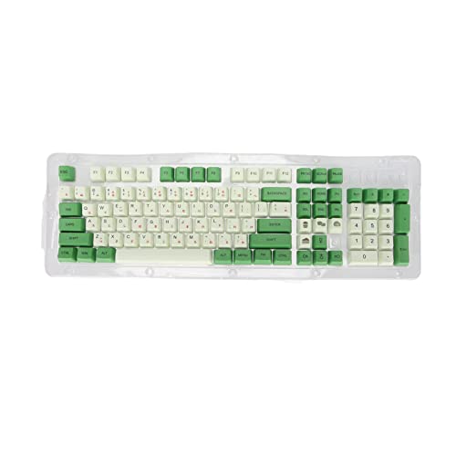Goshyda Tastatur-Tastenkappen, 108 Tasten Matcha Green Theme PBT-Material OEM-Tastenkappen Dye Sublimation, für die Meisten Mechanischen 61/87 / 104/108-Bit-Tastaturen von Goshyda