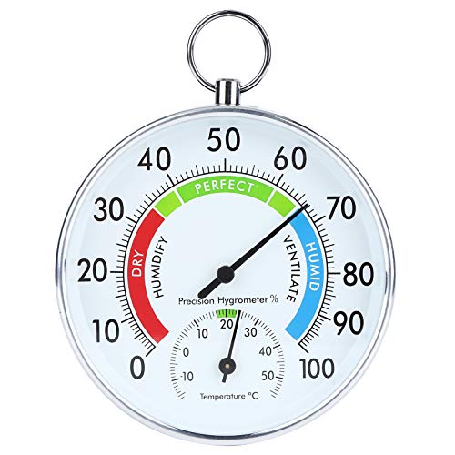 Thermometer-Hygrometer, Gewächshaus-Hygrometer-Aluminiumlegierung mit hängendem Ring für die Gewächshauspflanzung im Haushalt von Goshyda