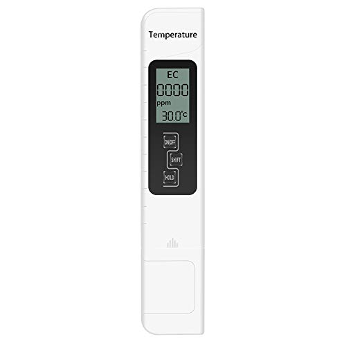 Wasserqualitätstester, HoneForest TDS-Messgerät, EC-Messgerät und Temperaturmessgerät 3 in 1, 0-9990 Ppm, LCD-Bildschirm, Ideales Wassertestmessgerät für Trinkwasser, Aquarien, Pool von Goshyda