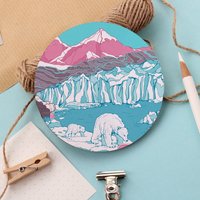 Eisbär Untersetzer - Süßes Wohnaccessoire Weihnachtsgeschenk Geburtstagsgeschenk Illustration -Winter Kaffee-Accessoire von GosiaGrodzkaArt