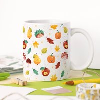 Herbst Freunde Tasse - Süßes Muster Kaffeetasse Illustration Vibes Sublimation Halloween Buntes Geschenk von GosiaGrodzkaArt