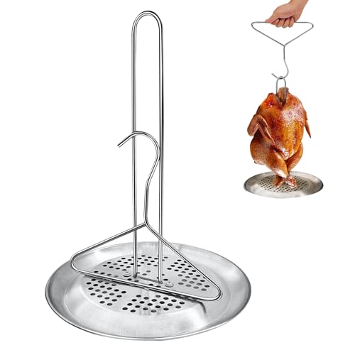 Gosikka Edelstahl Truthahn Fritteuse Zubehör-Kit Truthahn Huhn Fritteuse Ständer Set mit Heberhaken, vertikales Gestell, perforierter Boden für Frittiertopf Grill BBQ Gosikka Edelstahl Truthahn Fritteuse Zubehör-Kit Truthahn Huhn Fritteuse Ständer Set mit Heberhaken, vertikales Gestell, perforierter Boden für Frittiertopf Grill BBQ von Gosikka