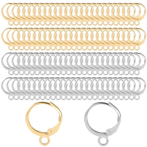 100 Stk Ohrringhaken zur Schmuckherstellung, Hypoallergene Ohrringhaken Ohrringhaken aus Eisen Gold Silber Ohrringcreolen zur Schmuckherstellung Leverback Ohrringhaken für Kunsthandwerkerinnen 100 Stk Ohrringhaken zur Schmuckherstellung, Hypoallergene Ohrringhaken Ohrringhaken aus Eisen Gold Silber Ohrringcreolen zur Schmuckherstellung Leverback Ohrringhaken für Kunsthandwerkerinnen von Gosknor
