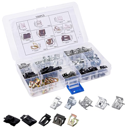 100stk Metall Befestigung Clips für Autos, 10 Größen U-Clip für Auto Federclip für Metallverkleidung Universeller Zierleistenclip Kompatibel mit Beetle Touareg Jetta Atlas Cross Sport Usw. 100stk Metall Befestigung Clips für Autos, 10 Größen U-Clip für Auto Federclip für Metallverkleidung Universeller Zierleistenclip Kompatibel mit Beetle Touareg Jetta Atlas Cross Sport Usw. von Gosknor