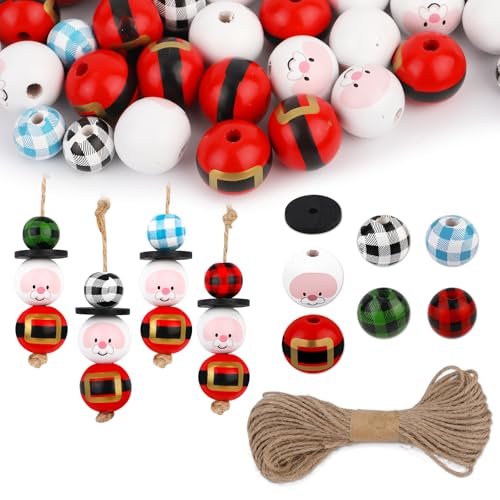160 Stk Weihnachtsbasteleien für Erwachsene, Weihnachtsbastelbedarf mit 10m Schnur Weihnachtsperlen Weihnachtsmann Weihnachtsschmuck Sets aus Holz 160 Stk Weihnachtsbasteleien für Erwachsene, Weihnachtsbastelbedarf mit 10m Schnur Weihnachtsperlen Weihnachtsmann Weihnachtsschmuck Sets aus Holz von Gosknor