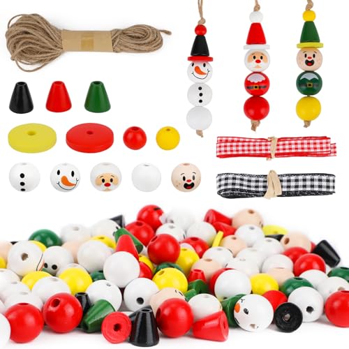 180 Stk Weihnachtsbasteleien für Erwachsene, Weihnachtsperlen aus Holz mit 2 Bändern und 1 Schnur Süßes Weihnachtsbastelzubehör für Erwachsene Weihnachtsschmuck Sets 180 Stk Weihnachtsbasteleien für Erwachsene, Weihnachtsperlen aus Holz mit 2 Bändern und 1 Schnur Süßes Weihnachtsbastelzubehör für Erwachsene Weihnachtsschmuck Sets von Gosknor