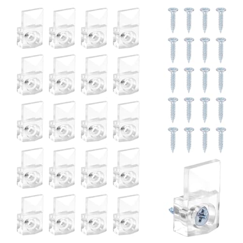 20stk Spiegelhalter Clips, Hochwertige Spiegel-Clips aus Kunststoff zur Wandmontage mit 20stk Schrauben Spiegelaufhänger Spiegel-Befestigungsclips Spiegel-Befestigungsset für Spiegelglas von Gosknor