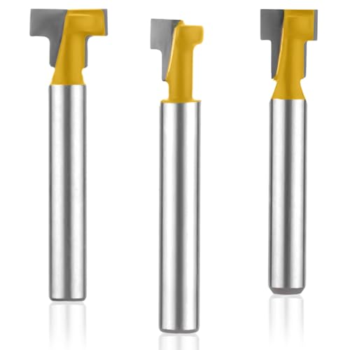 3stk Schlüssellochfräser-Set, 1/4-Zoll-Schaft T-Nutfräser-Set Fräser mit Klingendurchmesser 5/16" & 3/8" & 1/2" T-Nutfräser Sechskantschraubenfräser-Set Schlüssellochfräser für Holzbearbeitung 3stk Schlüssellochfräser-Set, 1/4-Zoll-Schaft T-Nutfräser-Set Fräser mit Klingendurchmesser 5/16" & 3/8" & 1/2" T-Nutfräser Sechskantschraubenfräser-Set Schlüssellochfräser für Holzbearbeitung von Gosknor