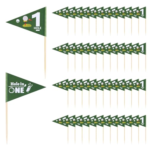50 St Zahnstocherflaggen mit Golfthema, Hole in One Golf-Cocktail-Spieße zum 1. Geburtstag Zahnstocherflaggen für Lebensmittel Cupcake-Topper mit Mini-Golfflaggen für Geburtstagsparty Bardekor 50 St Zahnstocherflaggen mit Golfthema, Hole in One Golf-Cocktail-Spieße zum 1. Geburtstag Zahnstocherflaggen für Lebensmittel Cupcake-Topper mit Mini-Golfflaggen für Geburtstagsparty Bardekor von Gosknor