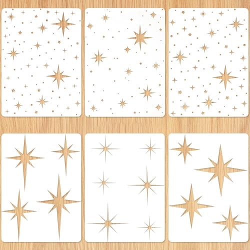 6 Stk Sternschablonen, Leuchtende Sternschablonen zum Malen Wiederverwendbare Große Sternschablone zum Malen Funkelnde Sternschablonen Zeichenschablonen zum Malen an Wänden Türen 6 Stk Sternschablonen, Leuchtende Sternschablonen zum Malen Wiederverwendbare Große Sternschablone zum Malen Funkelnde Sternschablonen Zeichenschablonen zum Malen an Wänden Türen von Gosknor