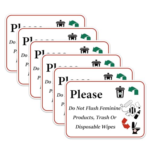 6 Stück Aufkleber mit Der Aufschrift Bitte Nicht Spülen für Damenhygieneprodukte, Toilettenschilder Bitte Nicht Spülen Zeichen Erinnerung Aufkleber für Öffentliche Toiletten 6 Stück Aufkleber mit Der Aufschrift Bitte Nicht Spülen für Damenhygieneprodukte, Toilettenschilder Bitte Nicht Spülen Zeichen Erinnerung Aufkleber für Öffentliche Toiletten von Gosknor