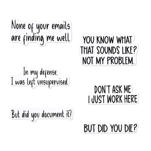 6stk Lustige Arbeitsaufkleber für Erwachsene, Wasserfeste Büroarbeits-Zitataufkleber But Did You Die Aufkleber But Did You Document It Aufkleber und Mehr für Bücher Laptops Handys Wasserflaschen 6stk Lustige Arbeitsaufkleber für Erwachsene, Wasserfeste Büroarbeits-Zitataufkleber But Did You Die Aufkleber But Did You Document It Aufkleber und Mehr für Bücher Laptops Handys Wasserflaschen von Gosknor